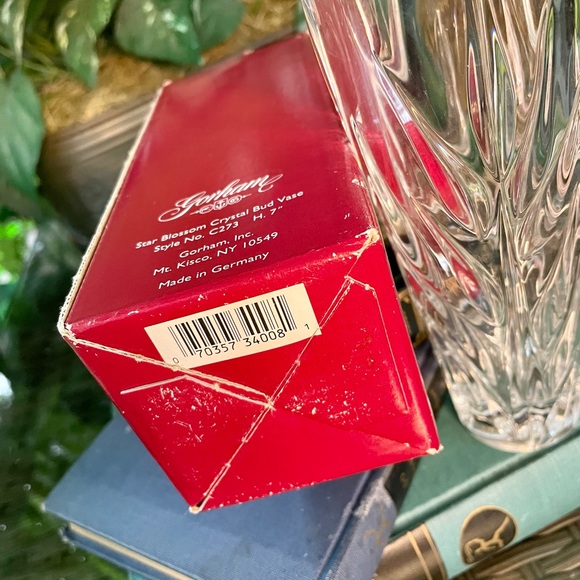 Vintage Gorham Lead Crystal Flower Bud VASE Star Blossom 7" Tall Made in Germany - Picture 6 of 9